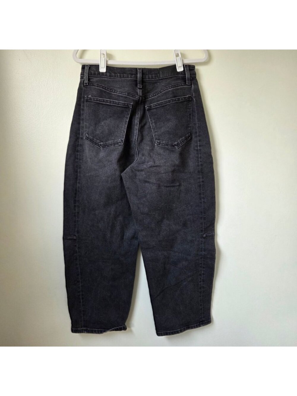 Pistola Eli High Rise Barrel Leg Jeans Ankle Washed Black Sz 28 - Picture 7 of 9